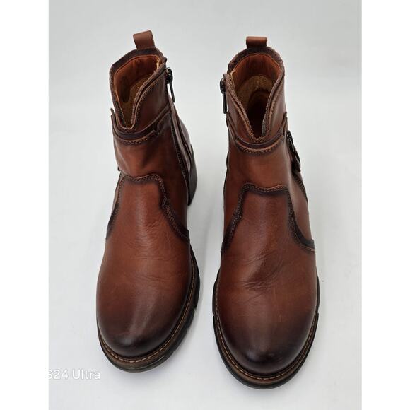 Pikolinos Brown Leather Ankle Boot San Sebastian Bootie Women's 37 EU 6.5 US - Picture 4 of 10